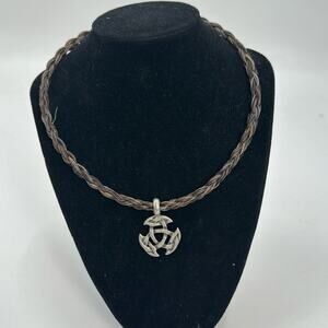 Celtic triple Knot braided horse hair necklace